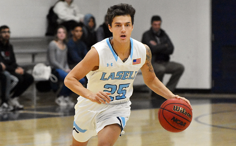 MBK: Lasell falls to Brandeis in overtime; All five Laser starters score in double figures