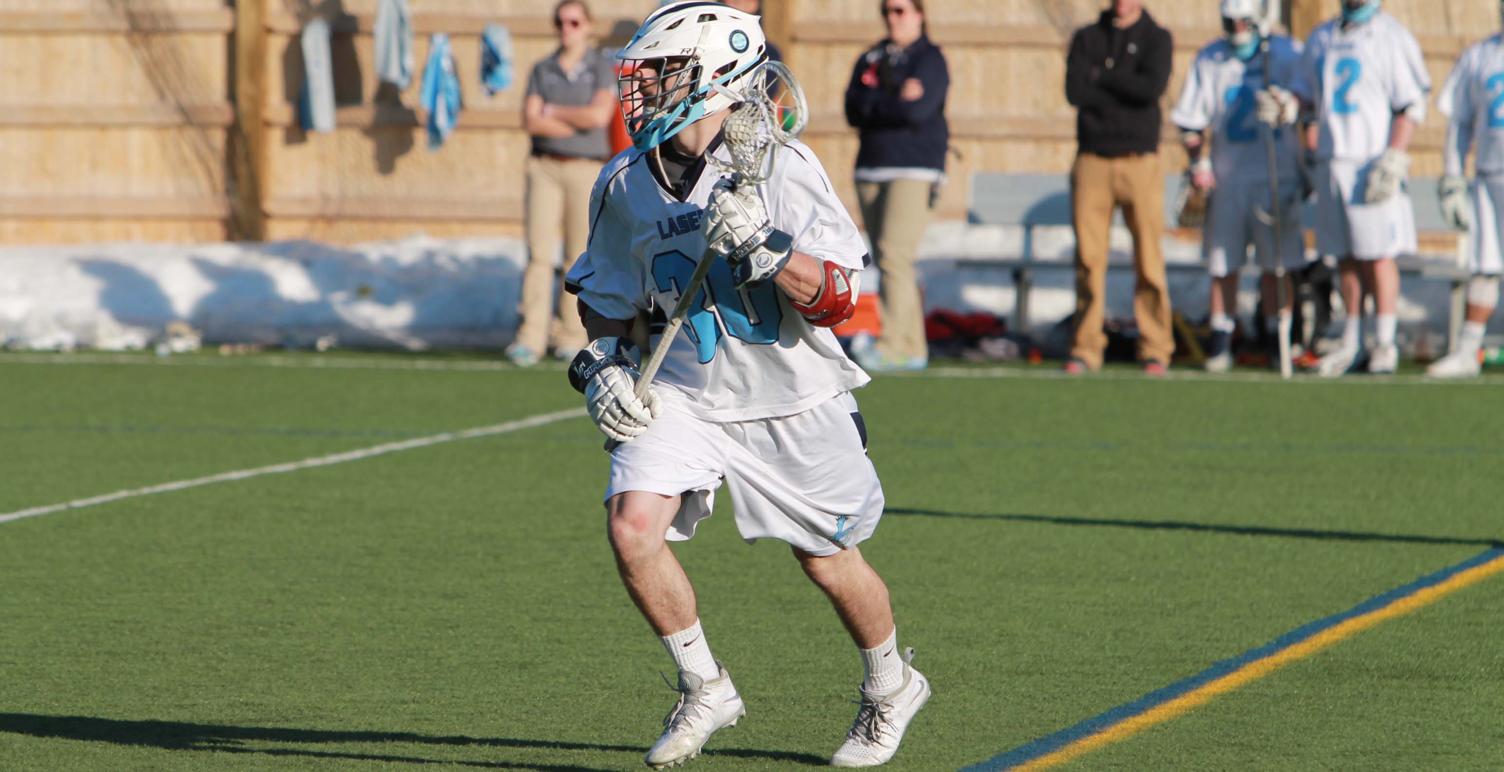 Men's Lacrosse Opens GNAC Action with 12-4 Win over Rivier