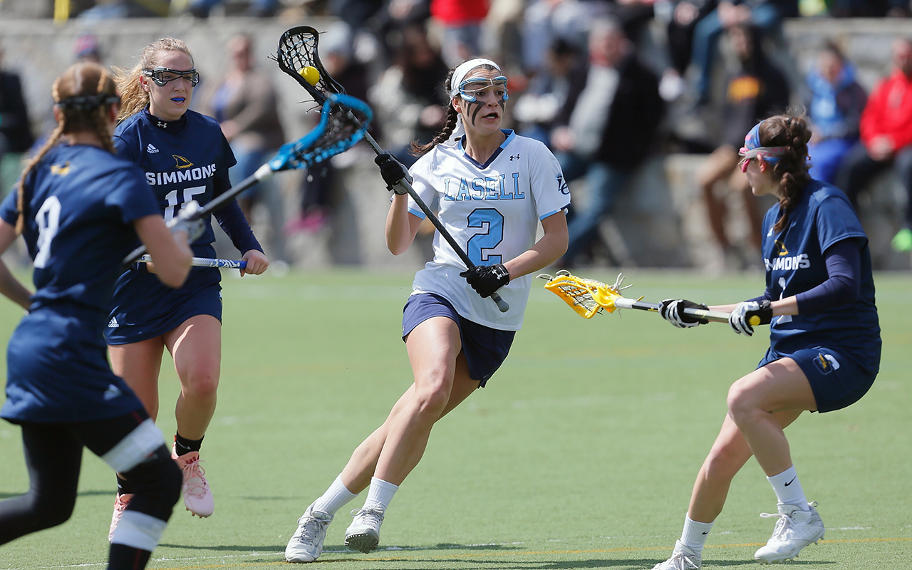 Lasell Women's Lacrosse wins GNAC Quarterfinal game over Simmons