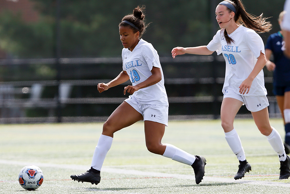 WSOC: Lasell rallies past Regis; Speight tallies goal and assist for Lasers