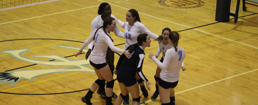 Women's Volleyball Opens GNAC Play with 3-2 Triumph over Monks