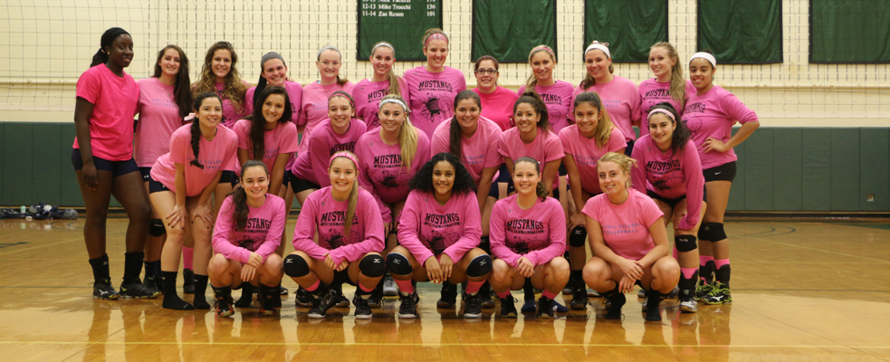 Women's Volleyball Tops Mount Ida on Dig Pink Night
