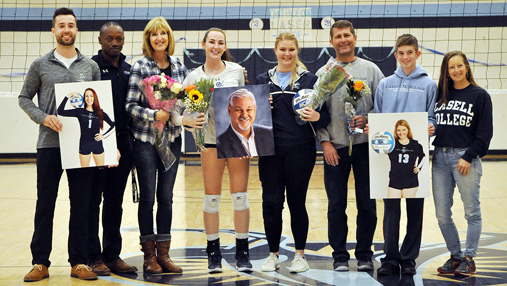 Lasell Women’s Volleyball downs Emmanuel on Senior Day