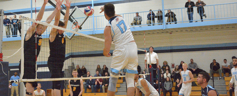 No. 12 Men's Volleyball Sweeps GNAC Tri-Match with Rivier, Albertus
