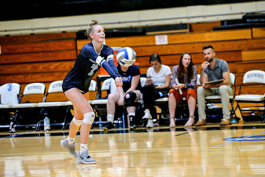 WVB: Lasers sweep Bucs in non-conference match; Roberts tallies eight kills